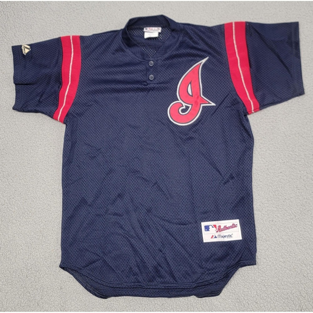 Cleveland Indians Batting Practice Jersey Mens Medium Blue Majestic MLB Baseball - Picture 5 of 7